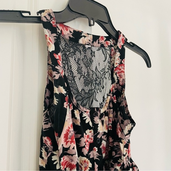 Target Brand Floral Black Lace Button Down Mini Dress Size XS - Picture 4 of 13